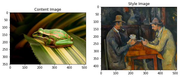 comparison of content and style images